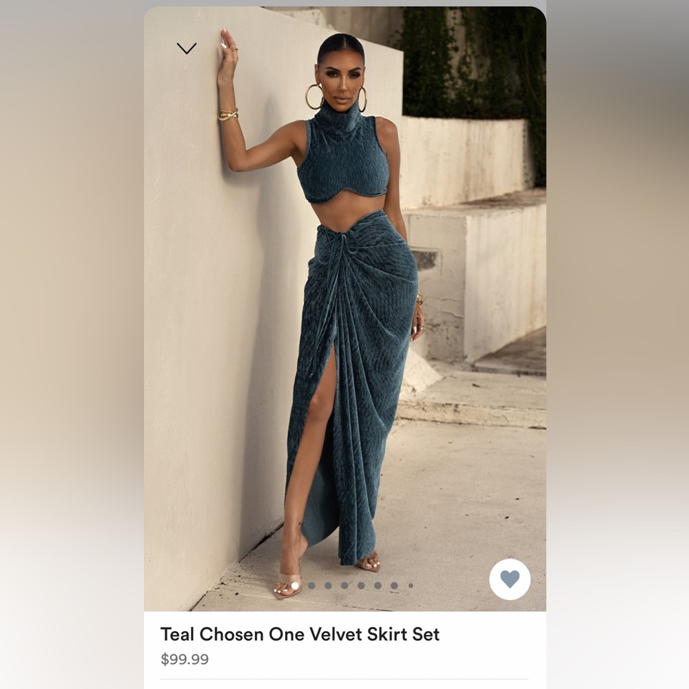 JLUXLABEL Teal Chosen One Skirt Set